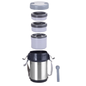 HAUSBERG THERMOS HB-1461 PER ALIMENTI IN ACCIAIO 2 LITRI CON TRE CONTENITORI HAUSBERG THERMOS HB-1461 PER ALIMENTI IN ACCIAIO 2 LITRI CON TRE CONTENITORI