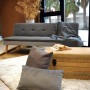 DIVANO/LETTO MUFFIN 3 POSTI CRIBEL TESS.GRIGIO/NERO BICOLOR 180X98X17.5 CM