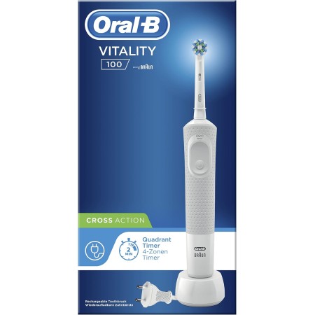 ORAL-B SPAZZOLINO ELETTRICO RICARICABILE  VITALITY 100 CROSS ACTION 4 ZONEN TIMER