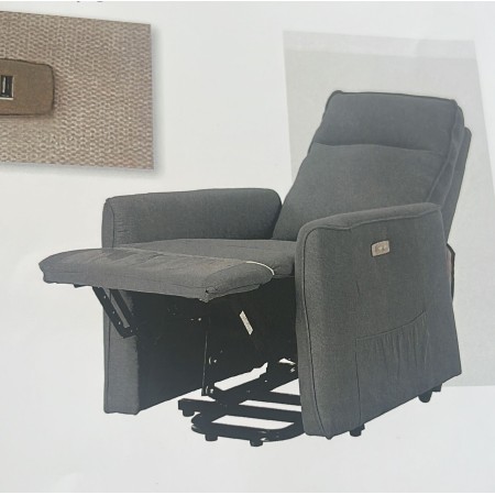 RELAXIA POLTRONA PENELOPE PLUS GRIGIO SCURO RECLINER ELETTRICA COD 01160