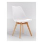RELAXIA SET DI 4 SEDIE FLORA  IN POLIPROPILENE CON GAMBE DI LEGNO BIANCO 69X43X52CM COD WA018/24