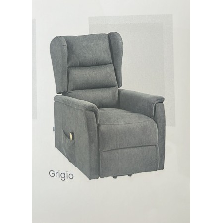 RELAXIA POLTRONA RECLINER 1 MOTORE + 2 RUOTE POSTERIORI ALICE GRIGIO SCURO COD WA006/24