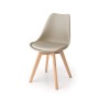RELAXIA SET DI 4 SEDIE FLORA IN POLIPROPILENE CON GAMBE DI LEGNO   TORTORA 69X43X52CM