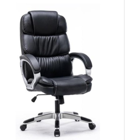 SEDIE DA UFFICIO CON ROTELLE DA SCRIVANIA MATERIALE SIMILPELLE IMBOTTITA BOC-325 NERA