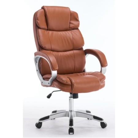 SEDIE DA UFFICIO CON ROTELLE DA SCRIVANIA MATERIALE SIMILPELLE IMBOTTITA BOC-325 MARRONE