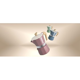 PEDRINI MY MOKA LINEA CAFFE' CAFFETTIERA 3 TAZZE ROSA- VERDE ACQUA- BLUE PEDRINI MY MOKA LINEA CAFFE' CAFFETTIERA 3 TAZZE ROSA- VERDE ACQUA- BLUE