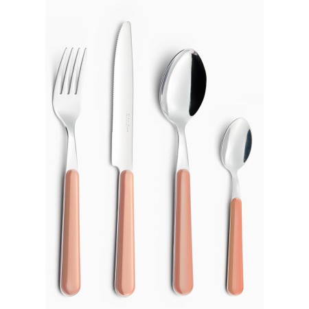 CONFEZIONE POSATE 24 PEZZI EME MADE IN ITALY SET DI POSATE COLORANDO (SALMONE)