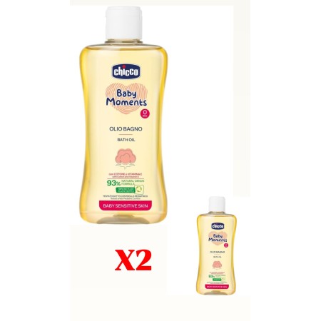 BOX 2 PEZZI OLIO BAGNO BABY MOMENTS CHICCO 1024   0+ MESI 200ML
