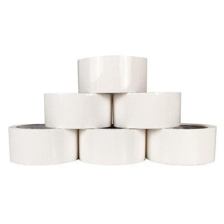 6 ROTOLI NASTRO ADESIVO DA IMBALLAGGIO COLORE BIANCO 48mmX66M 45 MICRON