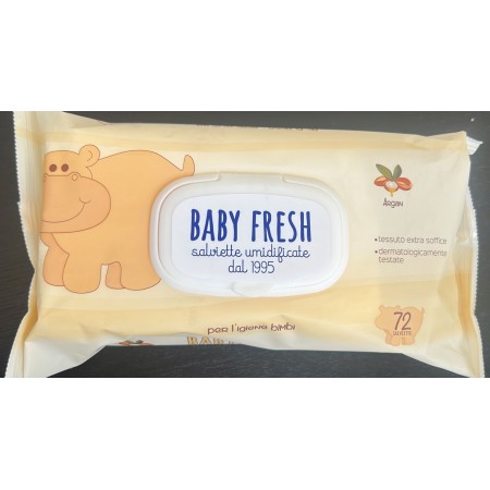 BABY FRESH SALVIETTINE D'ARGAN  UMIDIFICATE DERMATOLOGICMENTE TESTATE 72 PEZZI COD8050