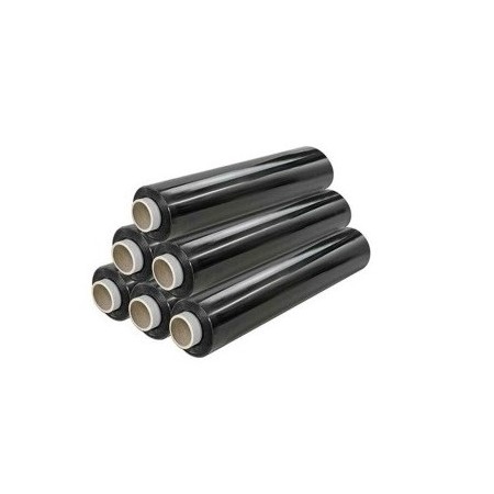 6 PELLICOLE FILM ESTENSIBILE NERO DA 1,8 KG 23 MYCRON BOBINE SUPER RESISTENTE