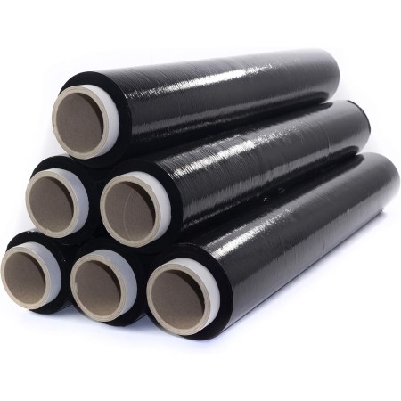 6 PELLICOLE FILM ESTENSIBILE NERO DA 1,8 KG 23 MYCRON BOBINE SUPER RESISTENTE