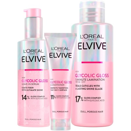 SET L'OREAL SHAMPOO+ BALSAMO+  BALSAMO DISTRICANTE PER CAPELLI SPENTI E POROSI GLYCOLIC GLOSS AA765000 +  AA762000+ AA7636601