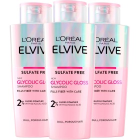 3 FLACONI L'OREAL AA736601 SHAMPOO  PER CAPELLI SPENTI E POROSI GLYCOLIC GLOSS 200ML