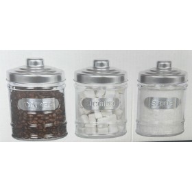 UTILISSIMI SET 3 BARATTOLI TRIS BARATTOLI CUCINA SALE-ZUCHERO-CAFFE' IN VETRO 11X14CM 550ML UTILISSIMI SET 3 BARATTOLI TRIS BARATTOLI CUCINA SALE-ZUCHERO-CAFFE' IN VETRO 11X14CM 550ML