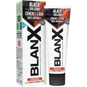 BlanX Dentifricio Black Volcano 75ml, Dentifricio Sbiancante con Licheni Islandici e Cenere Vulcanica, Vegan Friendly e Antibatterico