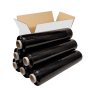 6 BOBINE FILM ESTENSIBILE PELLICOLA NERA 2,2 KG 23 MICRON PER IMBALLAGGIO 50 CM