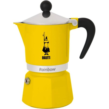 BIALETTI CAFFETTIERA MOKA EXPRESS RAINBOW 3 TAZZE GIALLA NON ADATTA A INDUZIONE COD 990004982/NP