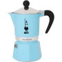 BIALETTI CAFFETTIERA MOKA EXPRESS RAINBOW 6 TAZZE AZZURRA NON ADATTA A INDUZIONE COD 990005043/NP