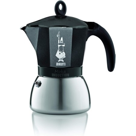 BIALETTI CAFFETTIERA MOKA INDUCTION 6TAZZE ADATTA ALL'INDUZIONE 100ML DESING ELEGATE NERO COD 990006936/NP