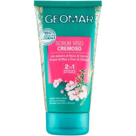 GEOMAR SCRUB VISO CREMOSO CON POLVERE DI NOCE DI COCCO ACQUA DI RISO E FIORI DI CILIEGIO 2IN 1 ESFOLIA E DETERGE 150ML COD 120260
