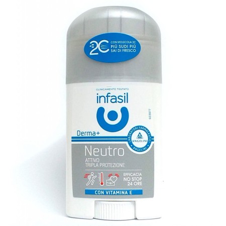 INFASIL DEODORANTE NEUTRO DERMA+ CON VITAMINA E STICK 40ML