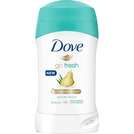 Dove, Deodorante Go Fresh Pera e Aloe Vera Stick, Deodorante Antitraspirante in Stick, con 1/4 Crema Idratante, Protezione Fino a 48 Ore, con Olio Nutriente, Deodorante Uomo e Donna, 40 ml