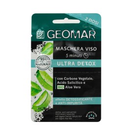 GEOMAR MASCHERA VISO ULTRA DETOX ANTI-IMPURITA' 5 MINUTI 15 ML  CON CARBONE VEGETALE 2 DOSI COD 115490 GEOMAR MASCHERA VISO ULTRA DETOX ANTI-IMPURITA' 5 MINUTI 15 ML  CON CARBONE VEGETALE 2 DOSI COD 115490