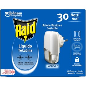 RAID LIQUIDO ELETTRICO ANTIZANZARE CONTRO ZANZARE COMUNI E TIGRE 21ML 30 NOTTI RAID LIQUIDO ELETTRICO ANTIZANZARE CONTRO ZANZARE COMUNI E TIGRE 21ML 30 NOTTI