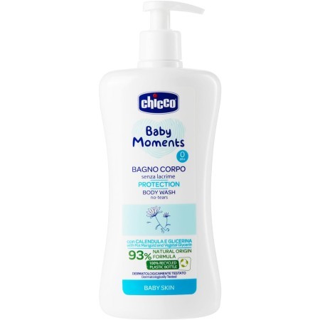 SET DA 4  BAGNO CORPO  CHICCO 105800 PROTEZIONE SENZA LASCRIMA BABY MOMENTS 0+ MESI 500ML
