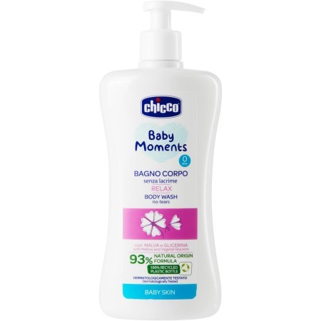 SET DA 4  BAGNO CORPO CHICCO 105820  RELAXBABY SENZA LASCRIMA MOMENTS 0+ MESI 500ML