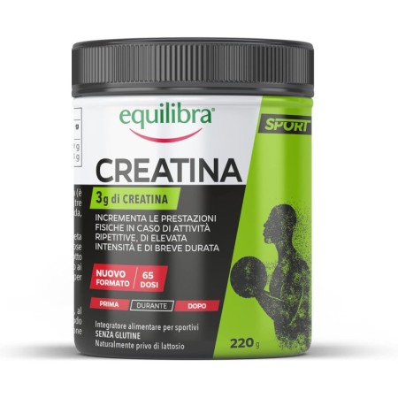 3 PEZZI EQUILIBRA INTEGRATORI ALIMENTARI A BASE DI CREATINA SENZA GLUTINE INCREMENTA LE PRESTAZIONI FISICHE 220G