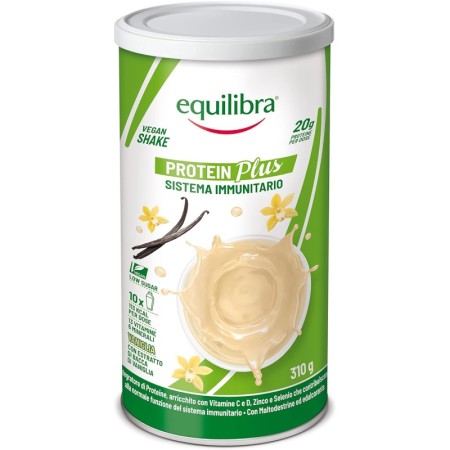 4 PEZZI EQUILIBRA INTEGRATORI ALIMENTARI PROTEIN PLUS VANIGLIA VEGAN SHANKE SISTEMA IMMUNITARIO ENERGIA FISICA E MENTALE 310G