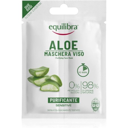 4 PEZZI EQUILIBRA MASCHERA PURIFICANTE BIDOSE ALOE MONODOSE 7,5 ML
