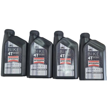 4 LITRI  AREXONS OLIO MOTORE 4T BIKE 15W50 SEMI SYNTHETIC API SLJASO MA2  COD 9449