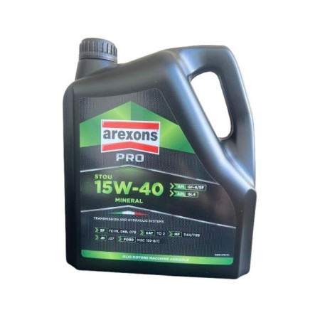 AREXONS OLIO MOTORE PER MACCHINE AGRICOLE STOU 15W40 MINERAL API GF-4/SF / API GL4 COD 94891