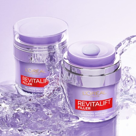 SET 2 L'ORÉAL PARIS AA547100 CREMA-GEL RIMPOLPANTE REVITALIFT FILLER, ACIDO IALURONICO MICRO-EPIDERMICO, PER UNA PELLE IDRATATA PIÙ A LUNGO, 50 ML
