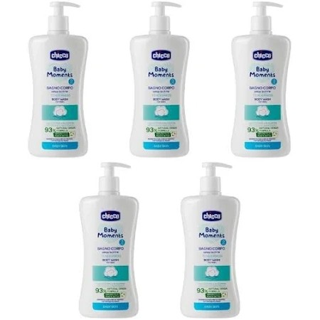SET DA 4 BAGNO CORPO CHICCO 105830  TENEREZZA BABY MOMENTS 0+ MESI 500ML
