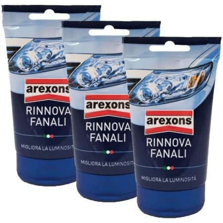 3 PEZZI RINNOVA FANALI 8249 150 GR LUCIDA FARI AUTO, PASTA LUCIDATURA FANALI OPACIZZATI E PLASTICA LUCIDA DURA, PRODOTTO RINNOVA FARI AUTO, PASTA BIANCA