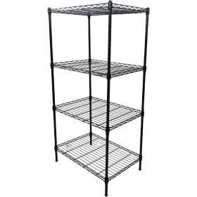 REPLOOD SCAFFALE IN FILO METALLICO  MODELLO GLONART CON 4 MENSOLE NERO 60X40X120CM PORTATA 160KG