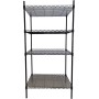 REPLOOD SCAFFALE IN FILO METALLICO  MODELLO GLONART CON 4 MENSOLE NERO 60X40X120CM PORTATA 160KG