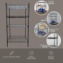 REPLOOD SCAFFALE IN FILO METALLICO  MODELLO GLONART CON 4 MENSOLE NERO 60X40X120CM PORTATA 160KG