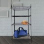 REPLOOD SCAFFALE IN FILO METALLICO  MODELLO GLONART CON 4 MENSOLE NERO 60X40X120CM PORTATA 160KG