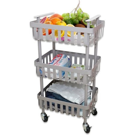 REPLOOD CARRELLO CON RUOTE GIREVOLI 3 RIPIANI MODELLO KULNA IN METALLO