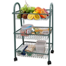 REPLOOD CARRELLO CON RUOTE GIREVOLI 3 RIPIANI PER CUCINA  MODELLO KLEPRO IN METALLO