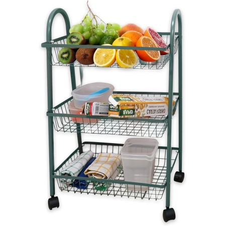 REPLOOD CARRELLO CON RUOTE GIREVOLI 3 RIPIANI PER CUCINA  MODELLO KLEPRO IN METALLO