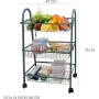 REPLOOD CARRELLO CON RUOTE GIREVOLI 3 RIPIANI PER CUCINA  MODELLO KLEPRO IN METALLO