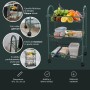 REPLOOD CARRELLO CON RUOTE GIREVOLI 3 RIPIANI PER CUCINA  MODELLO KLEPRO IN METALLO