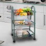 REPLOOD CARRELLO CON RUOTE GIREVOLI 3 RIPIANI PER CUCINA  MODELLO KLEPRO IN METALLO