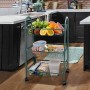 REPLOOD CARRELLO CON RUOTE GIREVOLI 3 RIPIANI PER CUCINA  MODELLO KLEPRO IN METALLO